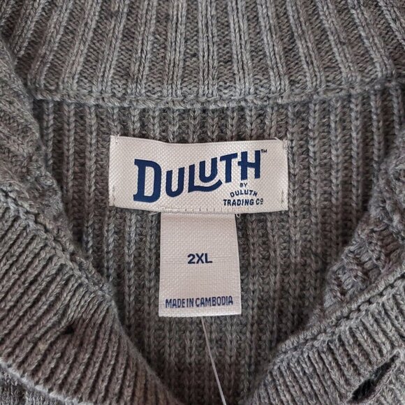 NWT Duluth Trading Co Mens XXL Burly Retirement Button Mock Sweater Cotton Knit - Picture 9 of 14